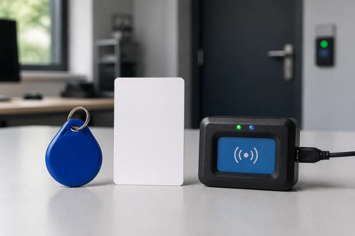 Badge maître, carte de service et dispositif électronique pour programmer un badge de porte sécurisé